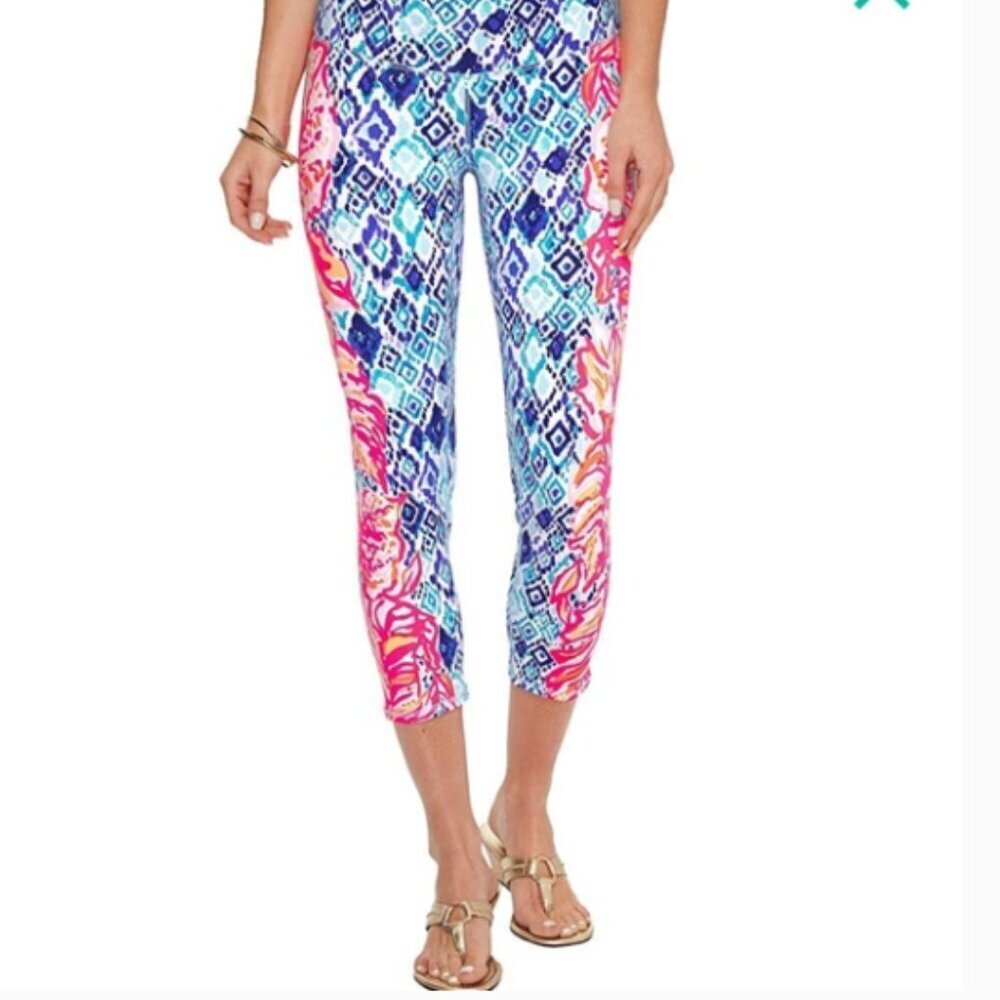 Lilly Pulitzer Luxletic 21" leggings in print Kaleidoscope Jungle size Large